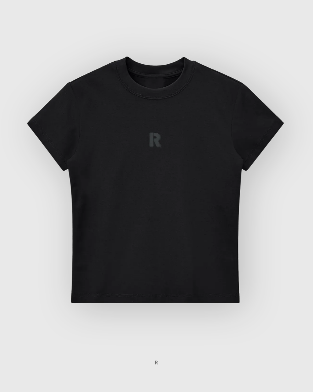 Womens Crewneck Logo Tee Black