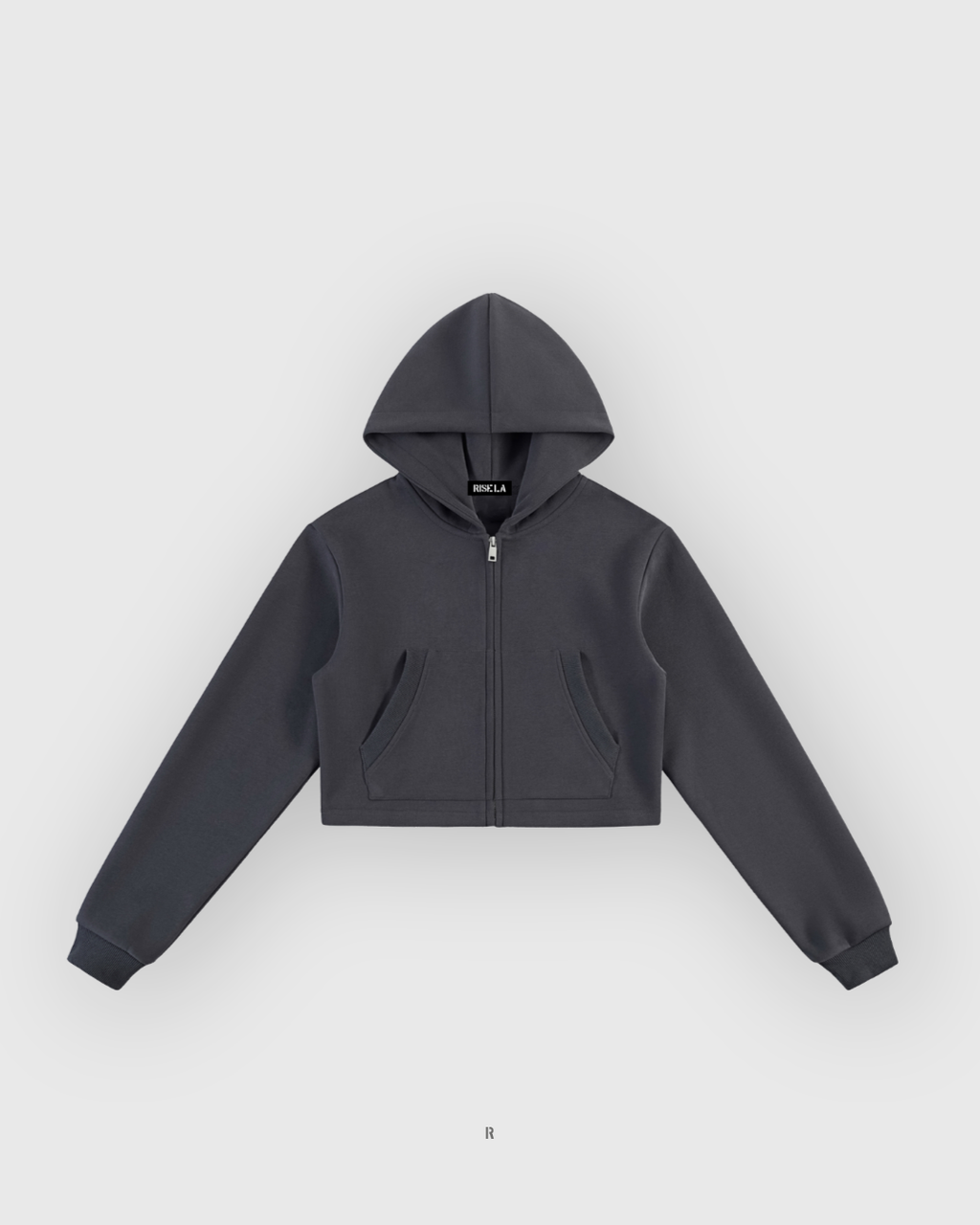 Cropped Zip-Up Hoodie