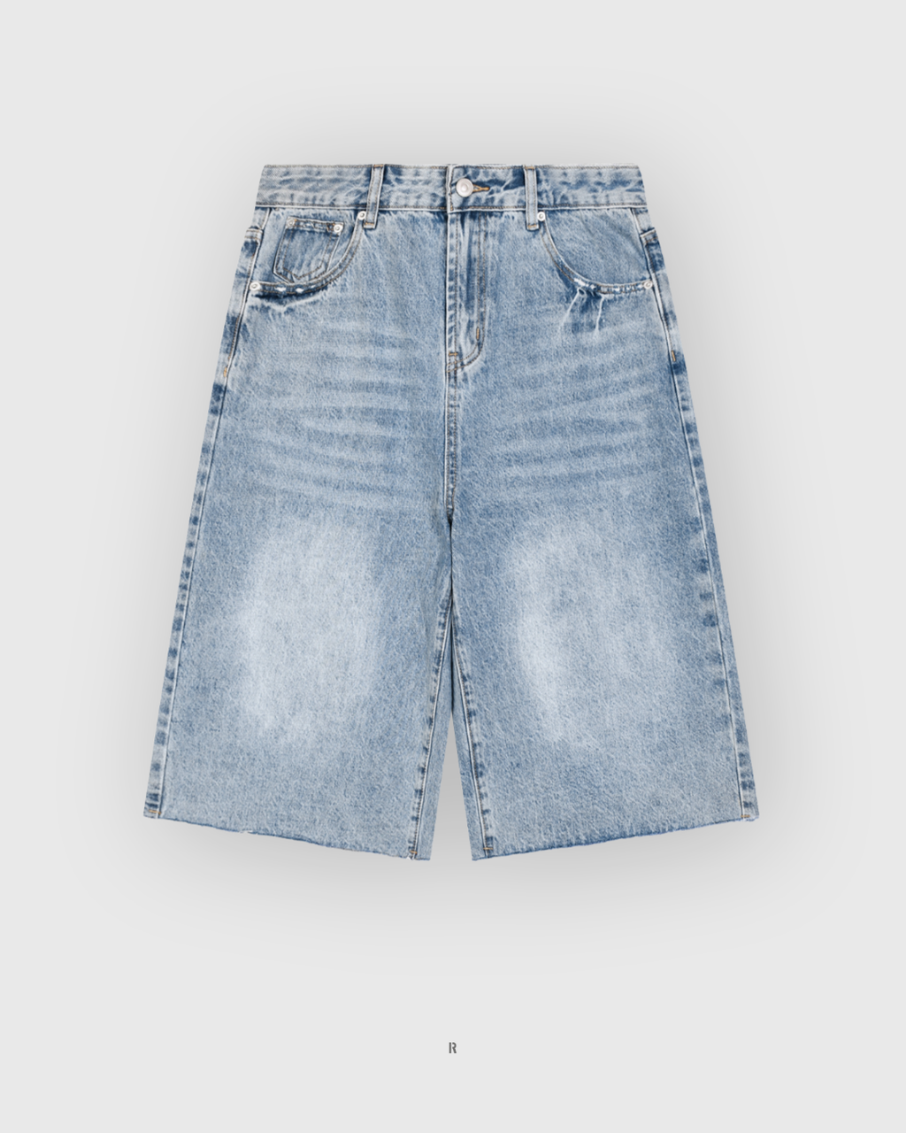 Unisex Vintage Wide Leg Denim Shorts