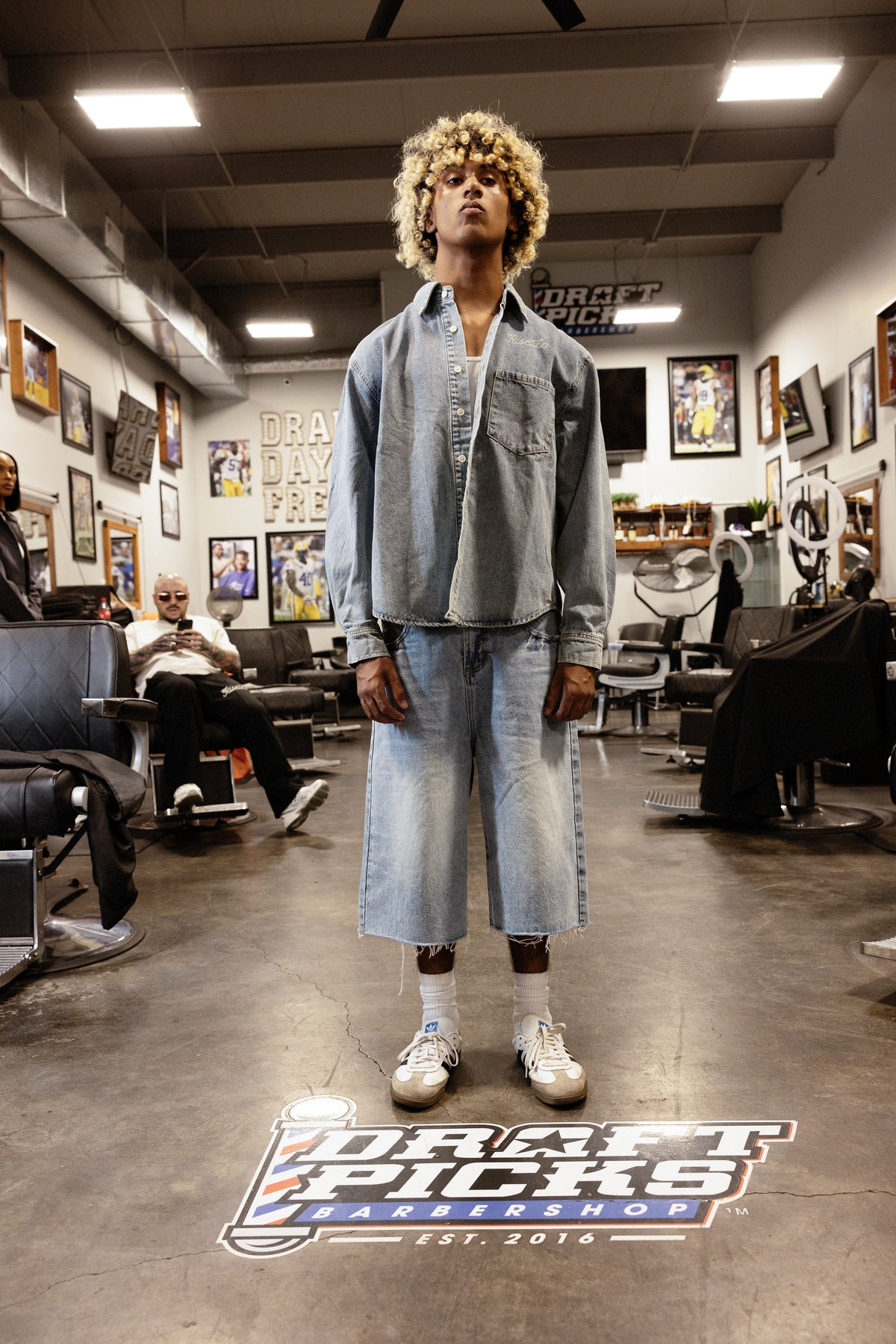 Unisex Vintage Wide Leg Denim Shorts
